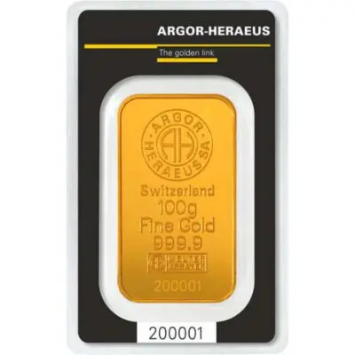 Zlata ploščica Argor-Heraeus 100 g