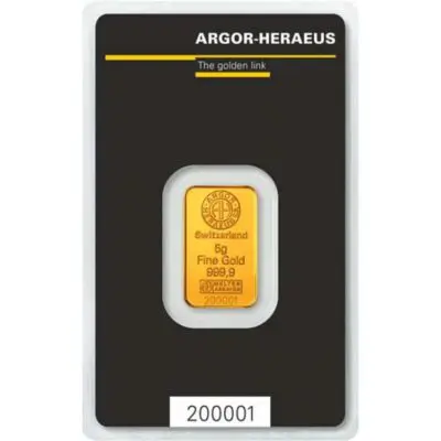 Zlata ploščica Argor-Heraeus 5 g